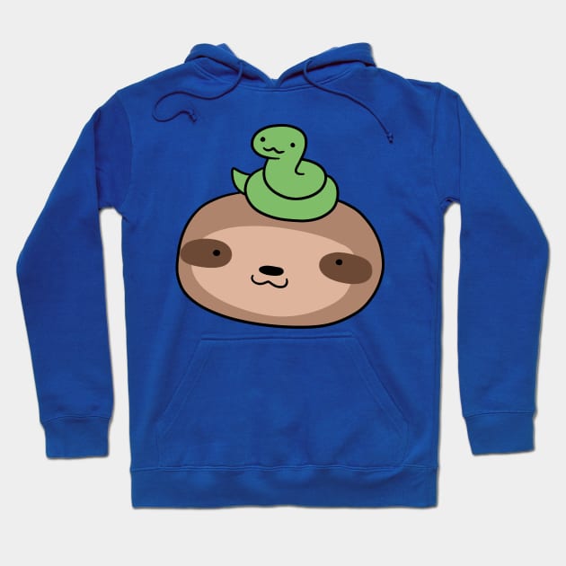 Snake and Sloth Face Hoodie by saradaboru